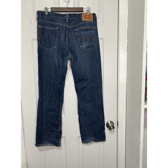 Levi's 514 Jeans Straight Leg Regular Fit Blue Denim Pants Casual Mens 34x30" - Picture 3 of 13